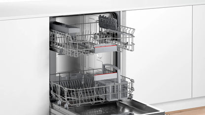 Bosch Serie 4 , Geïntegreerde vaatwasser, 60 cm, Geborsteld staal, SMI4HTS00E