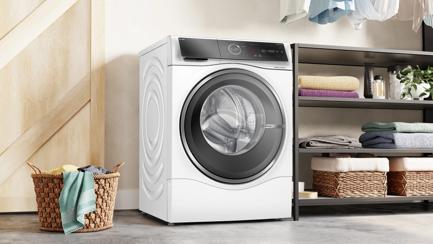 Bosch Serie 8 WNC254A0NL Was-droogcombinatie Vrijstaand Voorlader Zwart, Wit