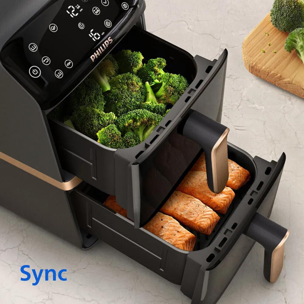 Philips 4000 series Gestapelde Airfryer met twee manden uit de 4000-serie