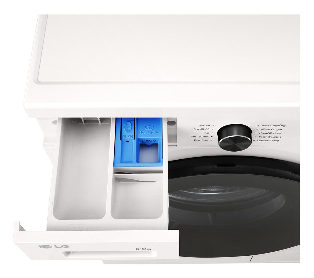 LG W4X1085NWB Was-droogcombinatie Vrijstaand Voorlader Wit