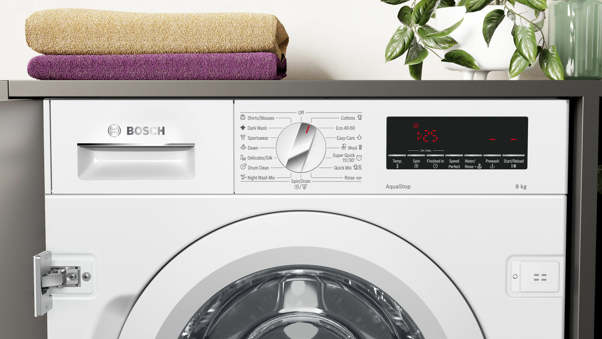 Bosch Serie 8 , Inbouw Wasmachine, voorlader, 8 kg, 1400 rpm, WIW28542EU