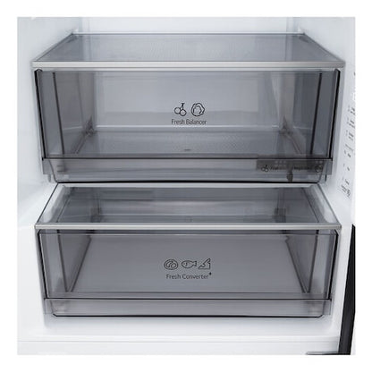 LG GBBS322AEV koel-vriescombinatie Vrijstaand 375 l Zwart
