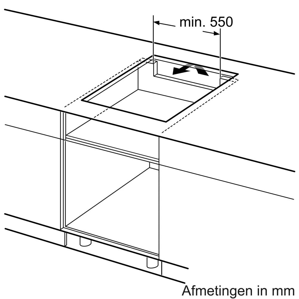 Bosch PVQ61CHB1E kookplaat Zwart Ingebouwd 59.2 cm Inductiekookplaat zones 4 zone(s)