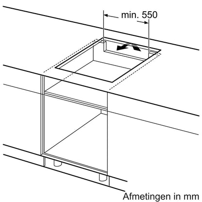 Bosch PVQ61CHB1E kookplaat Zwart Ingebouwd 59.2 cm Inductiekookplaat zones 4 zone(s)