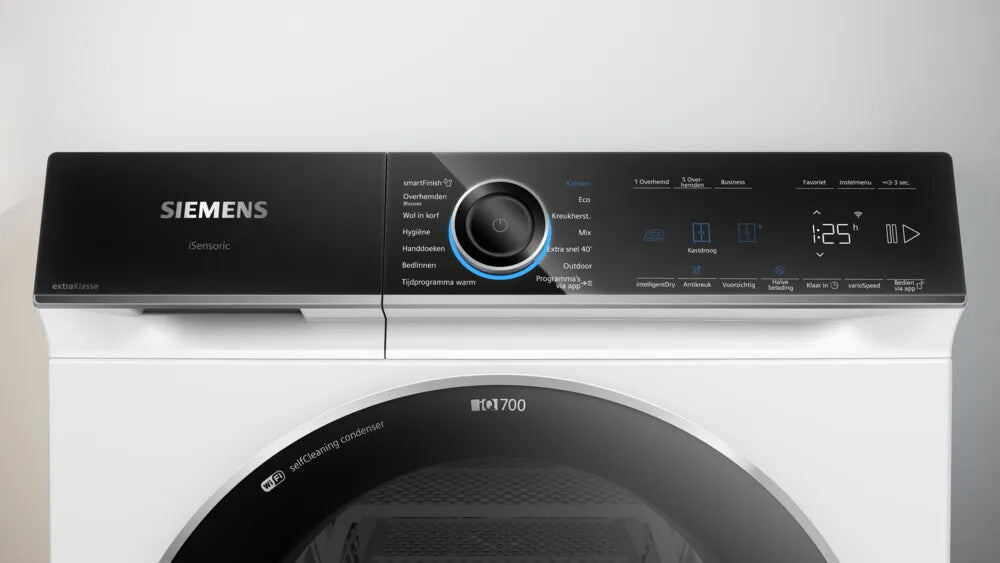 Siemens iQ700 WQ46B2CENL wasdroger Vrijstaand Voorlader 9 kg Wit