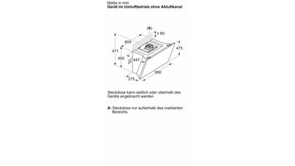 Bosch Serie 8 DWK91LT60 afzuigkap Muurmontage Zwart 441 m³/uur
