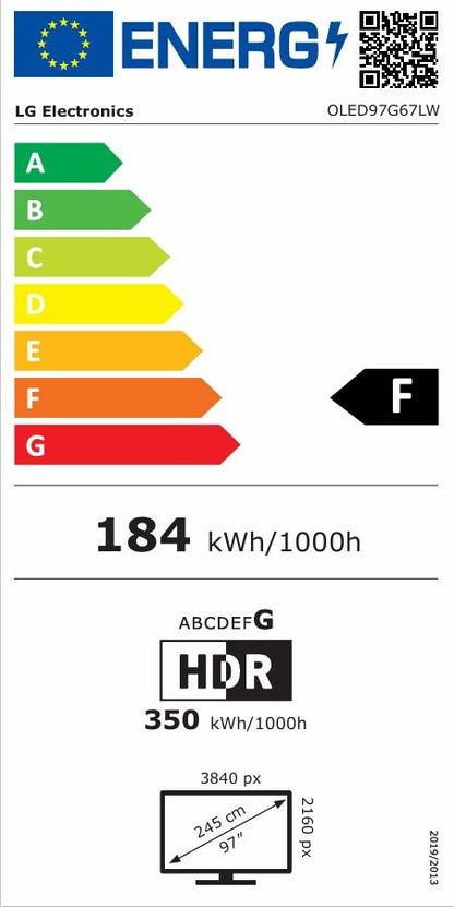LG OLED97G67LW 2,46 m (97") 4K Ultra HD Smart TV Wifi Zwart