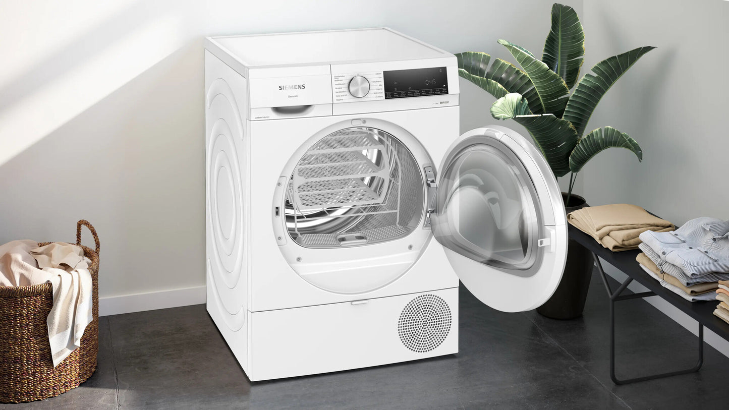 Siemens iQ500 WQ43G1DENL wasdroger Vrijstaand Voorlader 9 kg Wit
