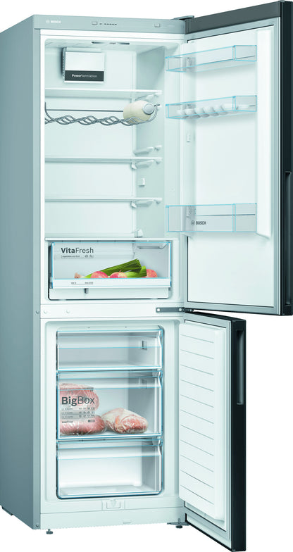 Bosch Serie 4 KGV36VBEAS koel-vriescombinatie Vrijstaand 308 l Zwart