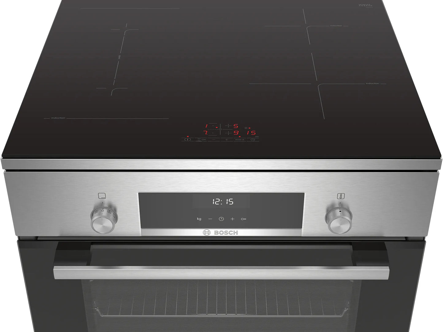 Bosch Serie 6 HLS59D351 fornuis Vrijstaand fornuis Electrisch Inductiekookplaat zones Roestvrijstaal